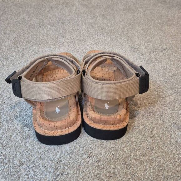 Polo Ralph Lauren Women's Size 8 Beige Eva Ezra Grosgrain Strap Sandals - Picture 3 of 7